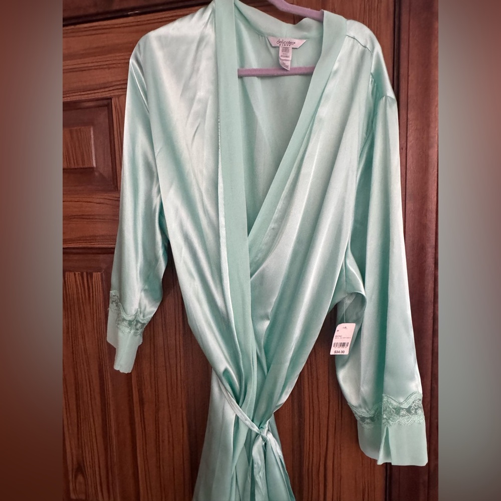 NWT Delicates Mint Green Robe 3X